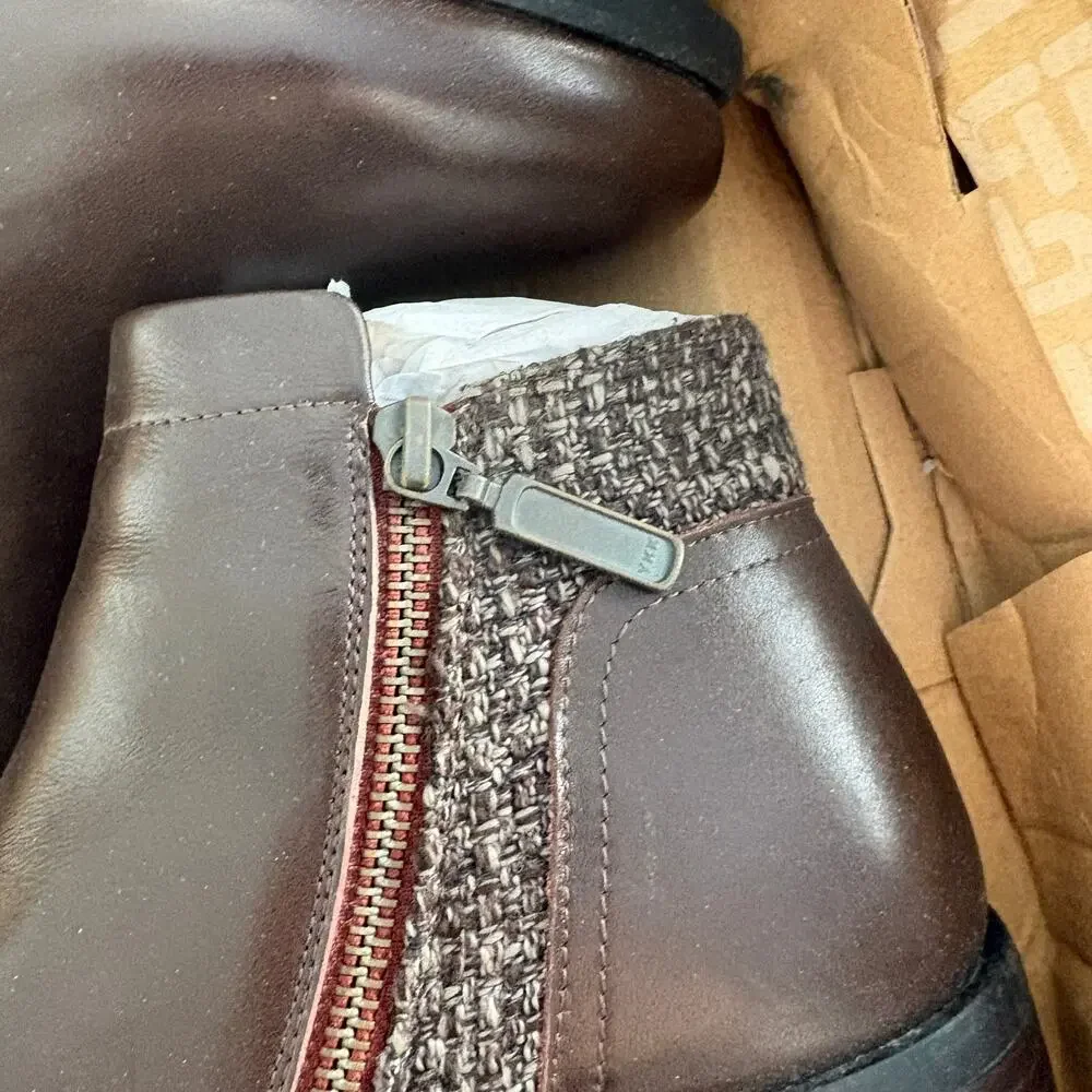 Propet Taneka Ankle Boots 6 6W Wide Brown Leather NWT Ankle Booties Comfort